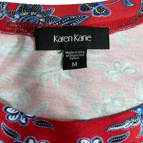 Karen Kane Women’s A-line Red Paisley Floral Mini Dress Size Medium NWT - Picture 12 of 14